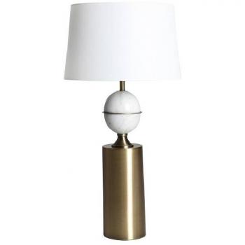 Lámpara de Sobremesa Iraide de Mármol en color Blanco/Oro - Pack de 2 - Dimensiones: 40x40x80cm