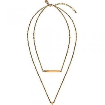 Collar de acero color gold para mujer con diamante - BREIL Joyas colección B ESSENTIAL, Talla 45 - Mod. TJ3010