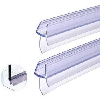 BUZIFU Plástico Mampara Ducha, 2 unids Goma para Mamparas de 100cm, Tiras para Puerta de Ducha, Fabricado en PVC Duro y PVC Suave Ajustable, Junta Mampara Ducha, para Usar a el Cristal de 6 a 8 mm