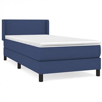 Cama Box Spring con Colchón Azul 80x200 cm en Tela