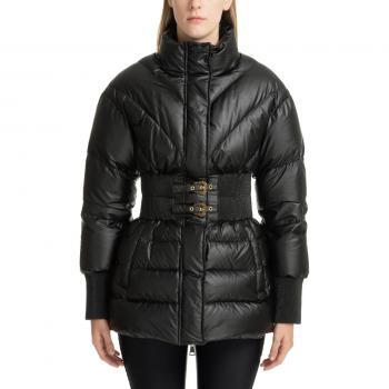 Versace Jeans Couture Stylish Black Down Jacket with Buckle Detail for Women, Size S