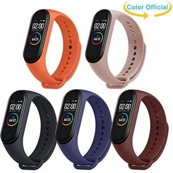 Monuary 5 Piezas Correas Compatible con Xiaomi Mi Band 4 / Mi Band 3, Reemplazo de Correa de Silicona Colorida Perseguidor de Accesorios Diseñados Antipérdida