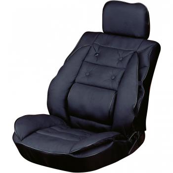 Cojín lumbar Carpoint 0323273 con soporte lumbar, dimensiones 95 x 50 cm, color negro