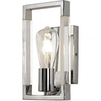 Aplique Canto 1 Luz E27 Níquel Pulido 26,5cm Acrílico