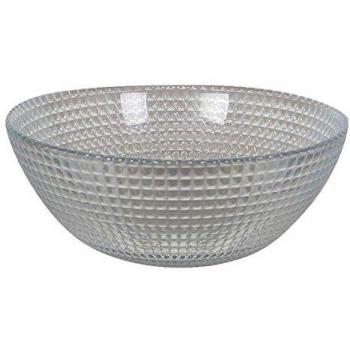 Vajilla Transparente La Mediterránea Andra - 18 Piezas con Diseño en Relieve y Cuencos de Cristal (13 cm)