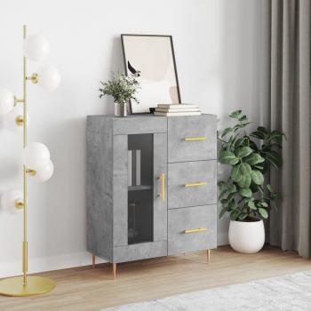 Aparador de madera de ingeniería 69,5x34x90 cm en color gris hormigón, mueble de almacenaje para salón, buffet, armario auxiliar y armario de almacenamiento