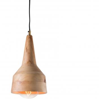 Kave Home - Lámpara de techo Allie de 1 bombilla de madera maciza de mango