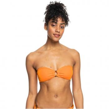 Top de bikini Roxy Color Jam naranja blanco mujer - M