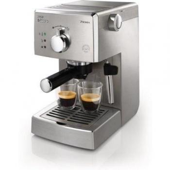 Saeco Manuelle Poemia Focus - Cafetera espresso manual, color plata