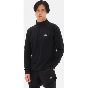 New Balance Men's Heat Grid Half Zip Running Shirt - Black, Size L
