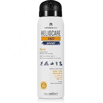 Heliocare 360º Sport Spray SPF50, 100 ML- Spray fotoprotector para deportistas, Fácil de extender, efecto refrescante, para todo tipo de pieles, 100ML