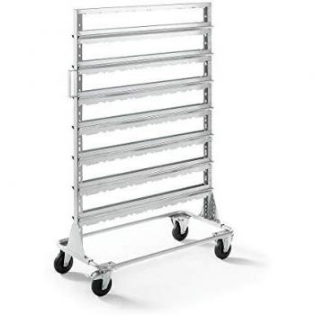 Estantería rodante altura 1588 mm para 84 cajas de almacenamiento, color gris claro