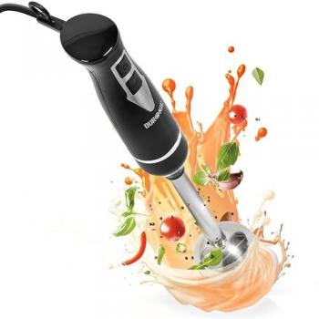 Batidora de Mano Duronic HB35B 350W | 2 Velocidades | Cuchillas de Acero Inoxidable | Eje Resistente al Calor | Ideal para Batidos, Sopas y Purés