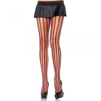 Leg Avenue - Medias de red, color negro/rosa neón