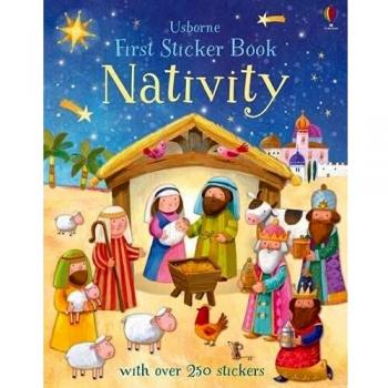 Libro First Sticker Book Nativity - Libro de actividades, incluye pegatinas, temática navideña, adecuado para niños, fomenta la creatividad y la motricidad fina