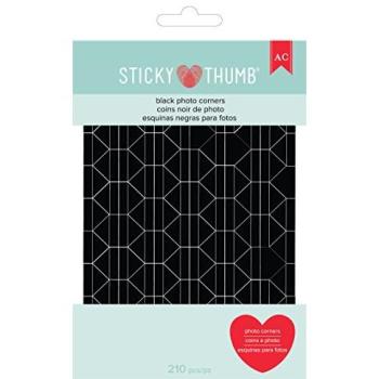 American Crafts Sticky pulgar foto esquinas 20black, acrílico, multicolor, 3 piezas