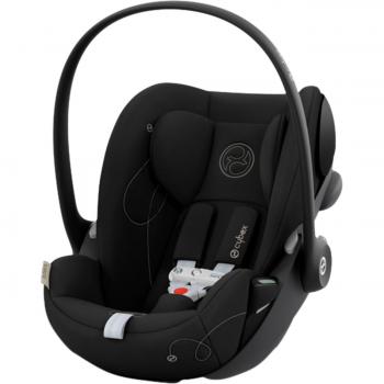 Cybex Cloud G i-Size Moon Black - Grupo 0, sistema de seguridad i-Size, respaldo reclinable, protección lateral mejorada, arnés de 3 puntos ajustable, base ISOFIX compatible (opcional), text