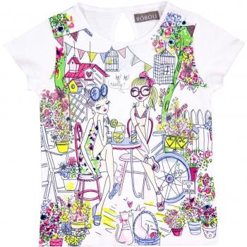 Bóboli 433099-1100, Camiseta para Niñas, Blanco, 8 Años