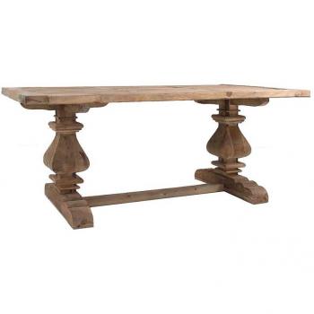 Mesa de comedor de madera maciza hecha a mano 2 m, estilo rústico