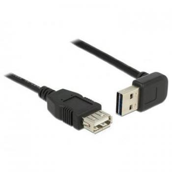 Cable USB 2.0 EASY-A Acodado Izquierdo/Derecho a A Hembram 0,5 m Negro