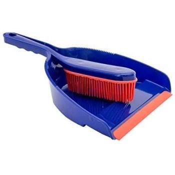 Lantelme Set con goma cepillo de mano y pala – Escoba de goma ancho de trabajo aprox. 22 cm y termómetro analógico Amarillo