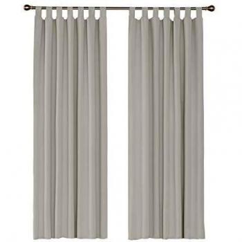 Amazon Brand - Umi Cortinas Opacas de Salon Habitacion Decorativa Suave con Trabillas 2 Piezas 140x245cm Beige Claro