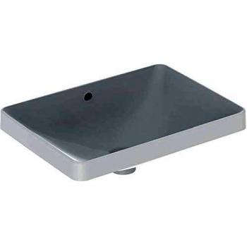 Lavabo empotrado Geberit VariForm rectangular 55x40cm sin orificio para grifería con rebosadero color blanco