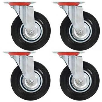 vidaXL 12x Ruedas Giratorias Manipulación Materiales Mueble Bancos Trabajo Carritos Compra Estanterías Resistencia Golpes Suaves con Diámetro 125mm