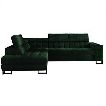 Sofá rinconero Comfivo 232 con función de descanso y caja de ropa de cama, 271x203x71cm