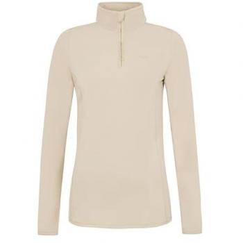 Camiseta de Manga Larga con Media Cremallera Refabriz para Mujer en Color Beige Bambú
