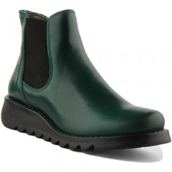 Fly London Women's Salv Shamrock Green Casual Ankle Chelsea Boots - Size 6