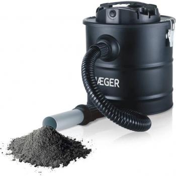 Haeger Fireplace 18L Aspirador de Cenizas 800W Sin Bolsa Negro Gris con Cable de 3m y Tubo Metálico de 10cm