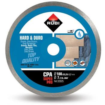 Disco Diamante Rubi CPA 180 SUPERPRO para Corte en Seco y Húmedo, 180mm, Material Duro