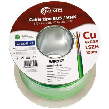 Cable BUS KNX NIMO WIR9171 de Cobre con Funda Verde LSZH para Instalaciones de Domótica