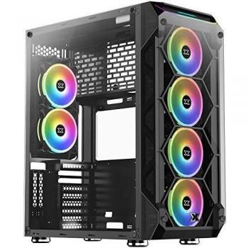 Caja de PC Xigmatek Overtake E-ATX Gran Torre RGB con Paneles de Vidrio Templado (Negro)