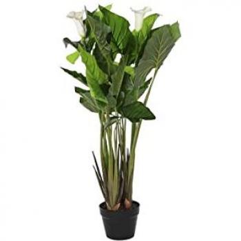 Planta Decorativa DKD Home Decor Lirios Blancos y Verdes PE (50 x 50 x 100 cm)