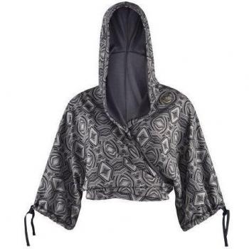 Zumba Fitness Top Wrap Me Up Cropped Hoodie - Prenda, color gris, talla M