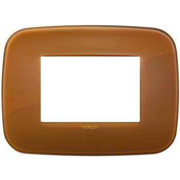 Placa Redonda Vimar 3 Módulos Reflex Caramelo