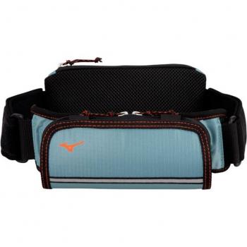 Riñonera de running Mizuno con botella, pouch cintura azul
