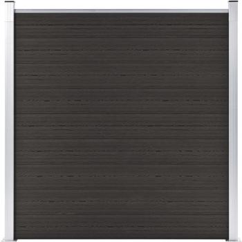 Panel de valla de jardín en color negro de 180x186 cm con tecnología WPC