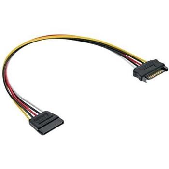 Cable de alimentación SATA macho a hembra, 0,5 m, multicolor