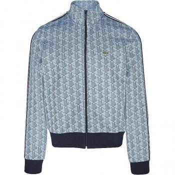 Lacoste Men's Paris Monogram Full Zip Sweatshirt - Blue/White - Size L