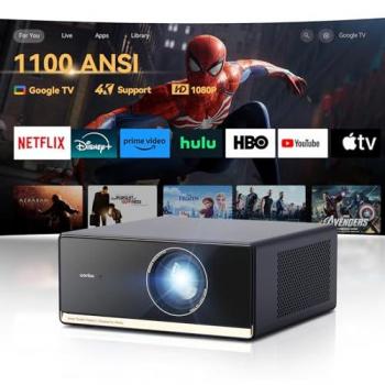 Wanbo X5 Pro Smart Projector | Full HD 1080P, 1100 ANSI Lumens, Google TV, Android 11, WiFi & Bluetooth