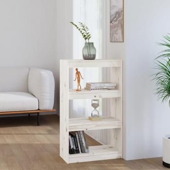 Estantería divisor de espacios madera de pino 60x30x103,5 cm en color Marrón, Blanco y Gris - Mueble de Almacenaje para Oficina, Estudio, Sala de Estar y Dormitorio