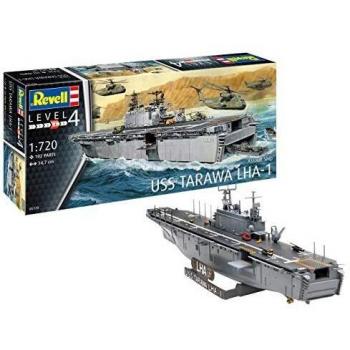 Revell- Assault Ship USS Tarawa LHA-1 Kit Modello, Color Plateado