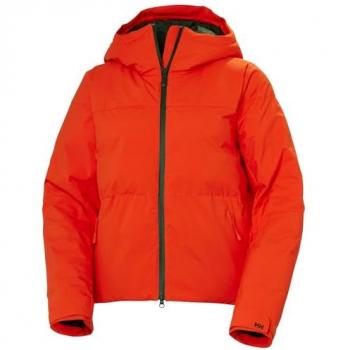 Chaqueta de esquí corta con capucha Helly Hansen Nora para mujer en color naranja brillante, talla L