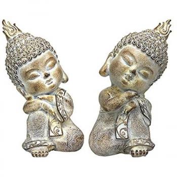 Figura Buda Signes Grimalt 2 Unidades Gris de Resina 17*7*9cm