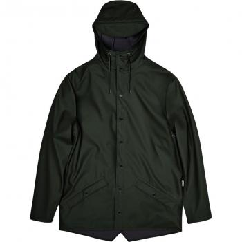 Rains Classic Jacket - Green, Size X-Small, Adjustable Cuffs, Beige Female