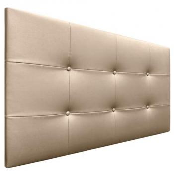 Cabecero Acolchado Capitone 110x60cm en Polipiel Champán - Grosor 8cm para Camas Individuales y Matrimoniales