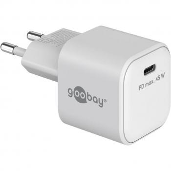Cargador Rápido USB-C PD GaN Nano (45 W) Blanco
